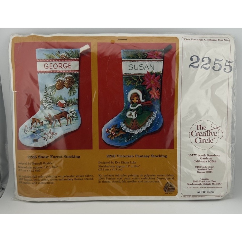 The Creative Circle Kit 2256, "Victorian Fantasy‎ Stocking" - Embroidery Kit